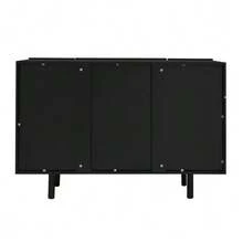 Sideboard, Teardrop-Shaped Sideboard With Molded Doors And Soft-Close Hinges - Black - View 7