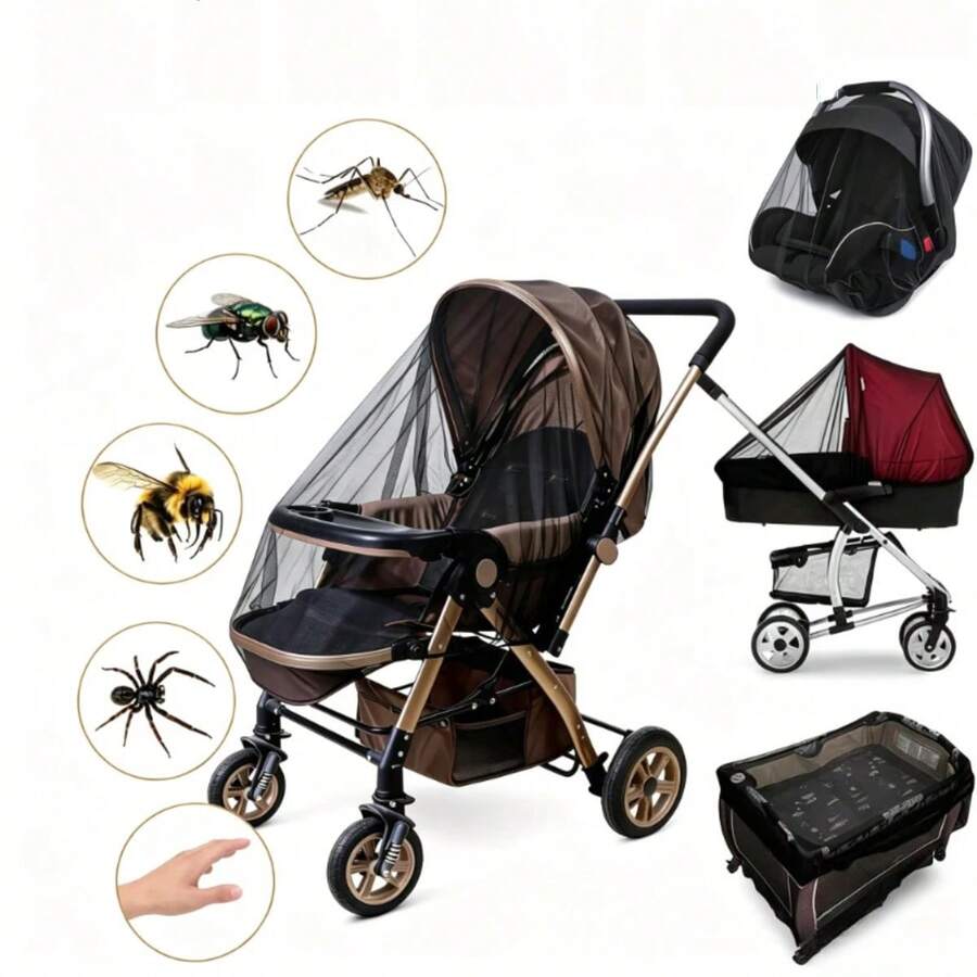 Kelambu Kereta Bayi, Jaring Rapat Pelindung Serangga, Aksesori Pencegah Nyamuk, Produk Pelindung Nyamuk Luar Ruangan