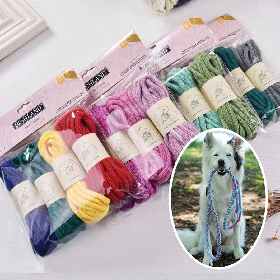 Benang Berwarna 4mm/20m (4-in-1), Benang Campuran, Benang Aneka Warna Cocok Untuk Merajut dan Merenda, Lembut dan Halus, Cocok Untuk Berbagai Kerajinan Merajut. Gugusan Benang Pelangi Berwarna-warni Berbentuk Awan, Cocok Untuk Merajut dan Merenda. - MultiWarna - View 1