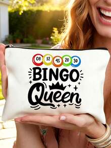 "Bingo" Buchstaben-Muster Reise-Kulturbeutel, Cartoon Spaß Multifunktionale Segeltuchtasche, Ladegerät Aufbewahrungstasche, Reise-Make-up Essential Tasche: Damen Reise-Essential Tasche, Unisex Reißverschluss Tasche, Kosmetik, Make-up und leichte Reise-Essentials, perfekt für Teenager, Geburtstag und Reise-Accessoires, Feiertagsgeschenk, Muttertagsgeschenk - Verschiedenfarbig - Übersicht 10