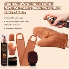 6pcs Pjordo Self Tanner 3.38oz Set, Summer Color Self-Tanning Lotion, Deep Dark Color For All Skin Tones With Self Tanning Mitt Applicator Kit, 1 Hour Sunless Tanner, Fast Self Tan, Long Lasting Self Tanning Foam, No Fake Tan Smell, Holiday Gifts - Dark Brown - View 6