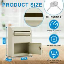 Techigher Parcel Delivery Box, Locking Mailbox With Combination Lock, Weatherproof Outdoor Parcel Drop Box For Packages And Letters, Rust-Resistant - Wall-mounted, White - View 3