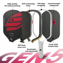 Professional Level Pickleball Paddles 1-Pack | EPP+EVA Foam Core, Full Heat-Pressed Molding Pickleball Racket - Red - View 6