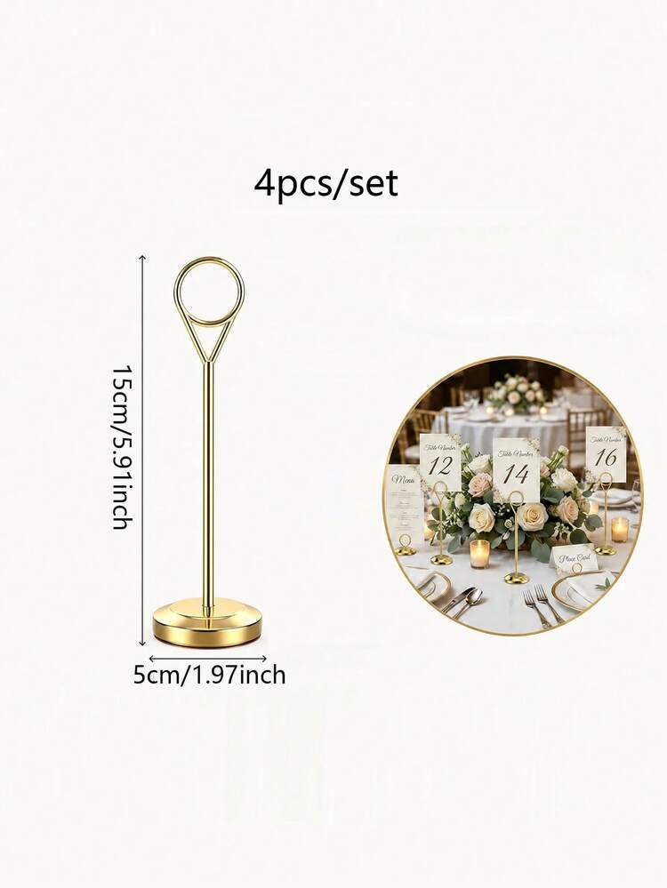 1/2/4 chiếc giá đỡ thẻ số bàn bằng dây vàng 15cm, giá đỡ ảnh thực đơn thẻ tên thanh lịch, vật dụng trang trí thiết yếu cho tiệc cưới, tiệc chiêu đãi, nhà hàng, tiệc sinh nhật, bàn làm việc văn phòng & trang trí trung tâm bàn tại nhà. - vàng - Xem 3