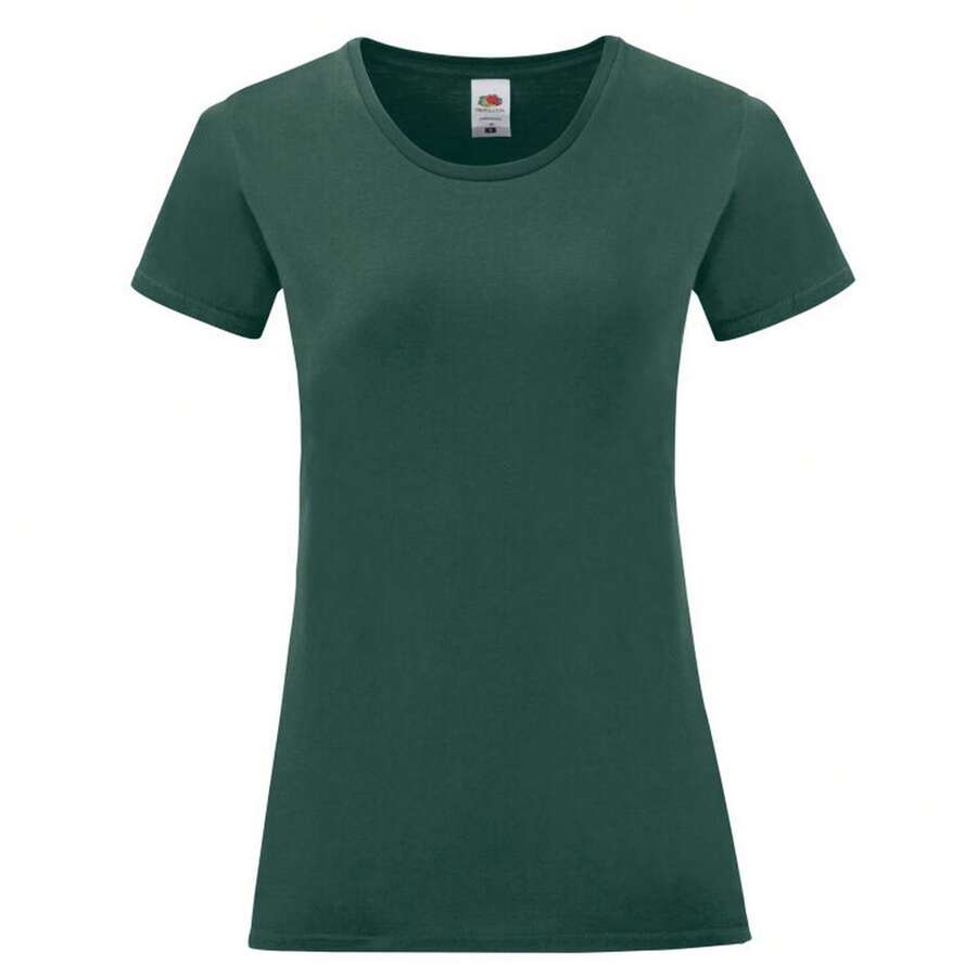 Fruit Of The Loom Womens/Ladies Iconic 150 T-Shirt - 森林綠 - 查看 1