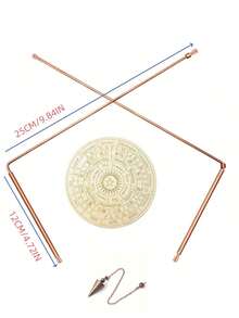99.9% Copper Dowsing Rods Kit With 1 Copper Pendulums - Divination Rods With Box, Ghost Hunting, Water Divination, Spirit Hunting, Find Energy Or Hidden Objects - Cylinder +  + Wooden Disc - View 4