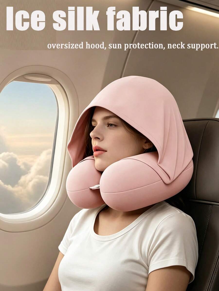 U-Shaped Neck Pillow - Portable And Breathable, With Ice Silk Cap Cover And Wide Brim, Great For Sleep Aid. Suitable For Office, Flight Travel And Business Trips; Ideal For Students And Office Workers. - Multiple Styles - View 1