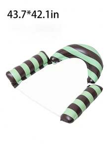 Striped Mesh Inflatable Water Hammock Floating Bed, Foldable Adult Pool Lounger For Pool Parties And Vacations - 彩色 - 查看 9