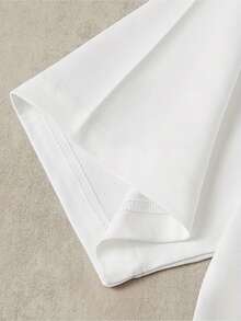 Maglietta Uomo Estiva 100% Cotone 180g Traspirante Collo Tondo, T-Shirt Taglio Regolare Stampa Palma Petto Sinistro Leggera Uso Quotidiano - White - View 3
