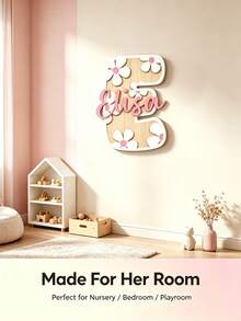 1pc Personalized Wooden Double Layer Custom Name Decor, Laser Cut Cursive Font Door Wall Plaque, Multiple Colors Available, Suitable For Bedroom, Living Room, Wedding And Housewarming Gift, Valentine's Day Decoration Carving, High Quality Customization, Exclusive Unique Gift - Style 1 - View 6
