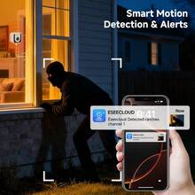 ZHXINSD 1pc/2pcs 1296P Window Camera, Smart WiFi IP Indoor Camera, Supports 2.4/5G WiFi Home Security Window Camera, Self-Adhesive Installation, Starlight Night Vision, AI Human Detection Alert, Easy Setup - White - View 5