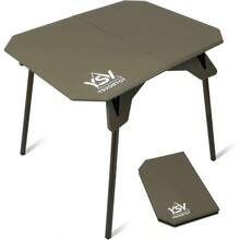 Mesa de camping plegable ultraligera, 2 altura ajustable porttil para picnic al aire ltima intervensin con bolsa de transporte, compacta para mochileros, campamento, viajes, patio - Verde - Ver 1