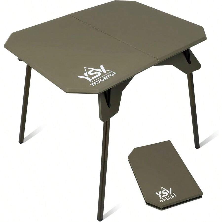 Mesa de camping plegable ultraligera, 2 altura ajustable porttil para picnic al aire ltima intervensin con bolsa de transporte, compacta para mochileros, campamento, viajes, patio - Verde - Ver 1