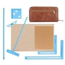 6 piezas Herramienta de encuadernación fácil para principiantes, Kit de herramientas de encuadernación, Juego de plantillas de regla de plástico Suministros de scrapbooking Incluye regla en T, inglete de esquina, espaciador de lomo, divisor, plantilla de forma para hacer cuadernos y diarios DIY - Multicolor - Ver 11
