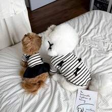 Pet Clothes Striped Simple Breathable Summer Dog Dress For Small Pets - Black and White - View 9