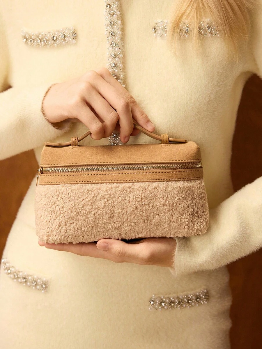 PREMIUM SQUARE OPENWORK BAG - Rose Gold - View 1
