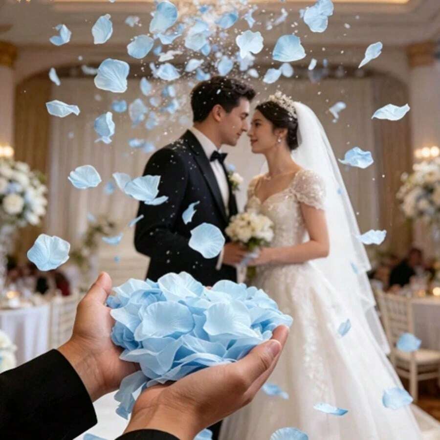 藍色玫瑰花瓣,適用於婚禮、浪漫求婚裝飾、花童桌飾、派對、玫瑰、裝飾玫瑰、裝飾風格、派對與節日裝飾、情人節裝飾、情人節與母親節裝飾禮物 - 淺藍色 - 查看 1