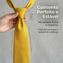A Matte Twill Tie, A Versatile Tie Suitable For Work, Interviews, And Weddings. - Gold - View 5