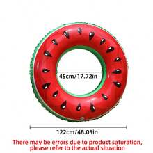 1pc Watermelon Inflatable Swim Ring, Pool Float, Perfect For Swimming Pool, Beach, Party And Water Sports, Beach Essential, Beach Accessory - Watermelon Swimming Ring - View 7