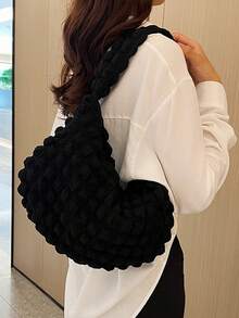 Soft Large-Capacity Women's Shoulder Bag, Lightweight And Versatile New Pleated Cloud Bag, Stylish Tote Design Suitable For Everyday Shopping. - Multicolor - View 8