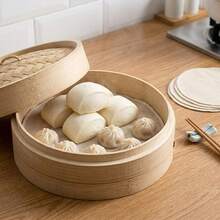 26CM Round Non-Stick Steamer Cloth, 10PCS Thick Durable Encrypted Cotton Steaming Mat, Reusable Kitchen Cooking Liner For Daily Food Steaming - View 6