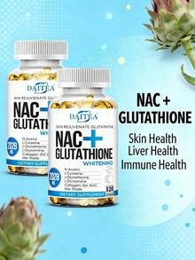 Daitea NAC & Glutathione Daily Supplement Capsules, 120 Count - 2bottel - 查看 11