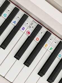 1pc Reusable Silicone Piano Keyboard Stickers, Fit For 61 Or 88 Key Full Size Piano, Easy To Install And Remove, No Adhesive, Suitable For Beginners - Piano Note Pad - View 1