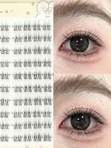 80 Clusters Glue-Free No-Removal False Eyelashes, Eyelash, Lashes, Little Pear Blossom Short Baby Curl 3D Lash Clusters, Self-Adhesive For Morning Rush Makeup - C - View 6