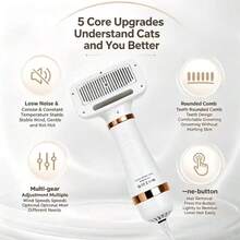 Pet Hair Dryer With Adjustable Speed And Temperature,2-In-1 Hair Dryer And Comber,With Three Temperature Settings And One-Button Adjustment,Suitable For All Breeds Of Cats And Dogs,12cm Round Teeth Design For Your Beloved Pet's Comfort - Rose Pink - View 5