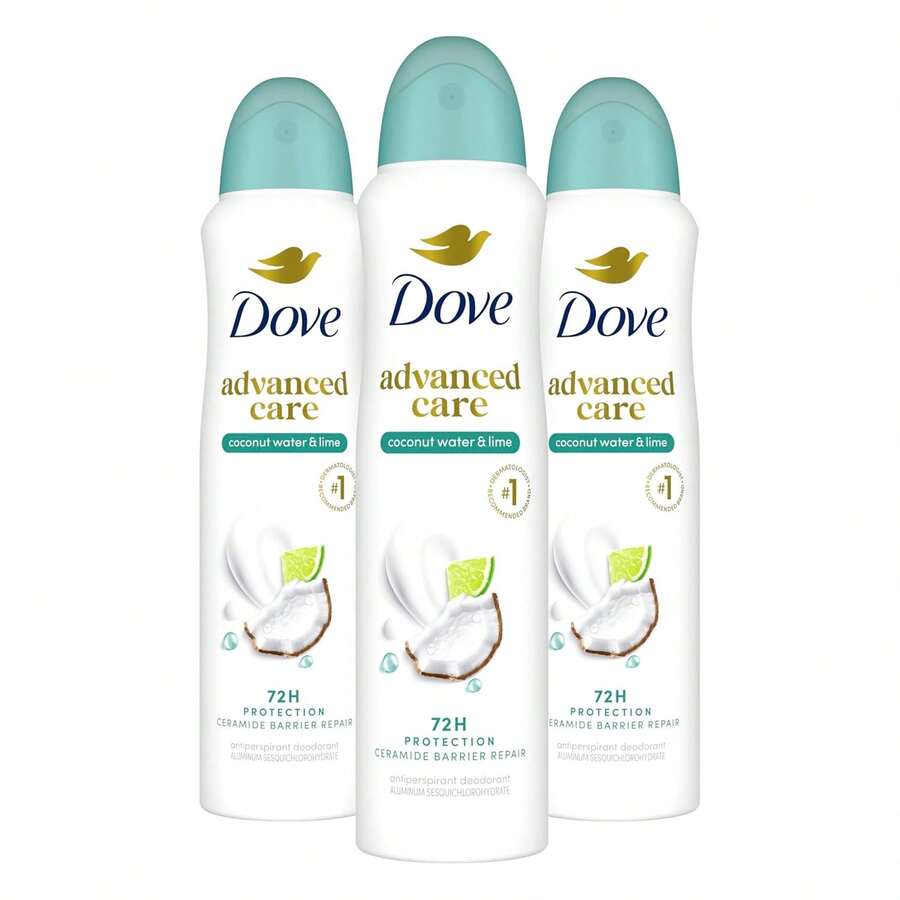 Dove Antiperspirant Deodorant Dry Spray Water & Lime Scent 3ct Skin Repair After Shaving With Odor Control & Sweat Protection Pro Ceramide Technology To Boost Ceramide Levels In Skin 3.8 Oz-Father's Day IOFI - 1 - View 1
