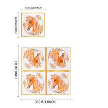 25/50/100pcs Floral Horse Head Pattern Gold Rim Disposable Paper Napkins, Bohemian Style Exquisite Horse Head Floral Party Napkins With Gold Foil Edge Decoration, Suitable For Birthday Party, Equestrian Theme Wedding, Picnic Gathering, Baby Shower, Bridal Shower, Wedding And Afternoon Tea Table Decor - Multicolor - View 2