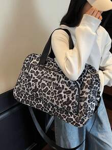 1個新款大容量旅行袋 短途旅行行李袋 健身袋 運動風豹紋印花休閒女包 孕婦包 醫院包 度假包 防水休閒隨身攜帶包 - 彩色 - 查看 2