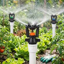4-Point Agricultural Small Oscillating Sprinkler, Water-Saving Corrosion-Resistant Irrigation Sprayer, Suitable For Farm, Orchard, Vegetable Garden, Yard Landscape - B - View 2