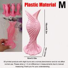 1件優雅塑料3D列印現代極簡白色婚紗花瓶，19.7cm，適用於乾花和人造花，桌面中心裝飾，適合婚禮、週年紀念和母親節禮物 - 婚紗 - 查看 17