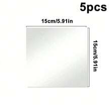 Flexible Self Adhesive Acrylic Mirror Wall Stickers 5Pcs Square Cuttable Non Glass Reflective Thickened Removable No Residue Easy Install Renter Friendly Personalized DIY Home Decor Wedding Table Bedroom Kitchen Dorm Graduation Housewarming - Silver - View 18