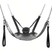 Heavy-Duty Hanging Swing, Upgraded Leather Hanging Swing Chair, Thickened Load-Bearing Chain, Adjustable Straps, Household Indoor Posture Auxiliary Hanging Chair - Black - View 6