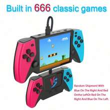Retro Handheld Game Console 600+ Classic Games 3.8-Inch HD Screen Classic Red & Blue Handheld Game Console With Speaker Wireless Controller Rechargeable TV Connection Best Birthday Christmas Gift - View 16