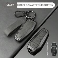 Zinc Alloy Key Case Compatible With BYD ATTO3 Dolphin Seal Tang Song Yuan PLUS DM-I EV, Full Coverage Key Shell With Leather Strap And Carabiner - Carabiner Leather Rope - View 14