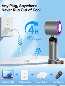 2026 New Model Convenient Ice Compress Fan, Mini Handheld Fan, 1-199 Adjustable Wind Speed Gears, USB Rechargeable Pocket Portable Small Fan, Lightweight & Suitable For Travel, Outdoor Activities, Beaches, Offices And Daily Commutes. - Multiple Styles - View 9