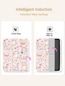 Cute Cat Pattern Tablet Protective Case, Upgraded Multi-Fold Y-Shape Design, Multi-Angle Support, Double-Sided Printed Pattern, Compatible With IPad 10.2 Inch, (A16) 11 Inch 11th Gen 2025/10th Gen, 9th Gen, Shockproof, With Pencil Slot, Supports Sleep/Wake, Best Gift For Family And Friends - Multicolor - View 4