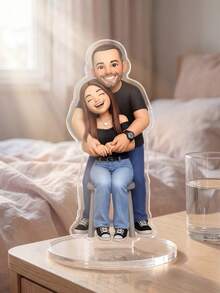 1/3/5pcs Customized Photo Acrylic Stand, Personalized Family Portrait Desktop Decor. Upload Photo To Create Unique Father's Day Gift For Dad And Grandpa, Customized Home Decor, Birthday And Anniversary Family Keepsake. - Multicolor - View 7