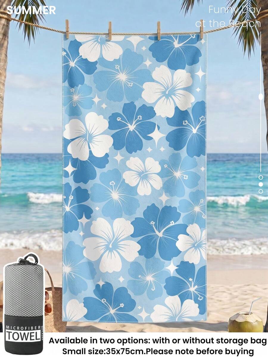 1件裝海灘浴巾，海灘必備，度假與浴室裝飾，超強吸水，適用於浴室、游泳、健身、瑜伽，柔軟微纖維，輕便攜帶，防風、防曬、防沙，夏季旅行
