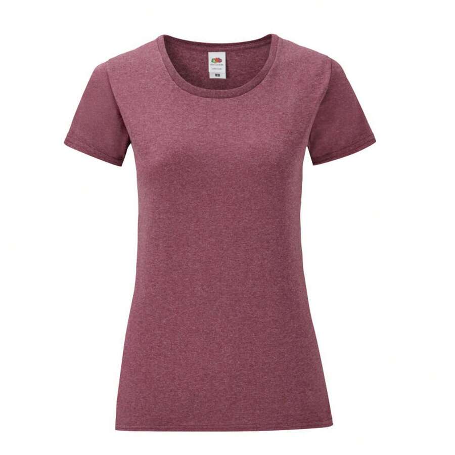 Fruit Of The Loom Womens/Ladies Iconic 150 T-Shirt - 希瑟.勃根地 - 查看 1