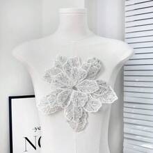 1pc Luxury Fashion Women's Sparkling Rhinestone Brooch, Crystal Suit Jacket Corsage, 3-Layer 3D Hand-Embroidered Beaded Flower Brooch For Men And Women Clothing, Creative Clothing Applique Ornament, Shiny Clothing Accessory Fabric Decoration Patch, Elegant Floral Embroidery Beaded Bridal Dress Accessory, Dopamine Beach Swimwear Accessory, Chinese Style Formal Wear Accessory, Comes With 2 Brooches - Multicolor - View 17