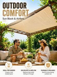 1pc UV Protection Shade Net With Eyelets, 7 Sizes Available, Durable & Tear-Resistant, Easy To Install On Balcony, Patio And Swimming Pool, Provides Excellent Shade, Shelter And Privacy Protection - Multicolor - View 5