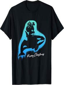 Santa Claus Riding An Orca - Funny T-Shirt For Orca Christmas Lovers - 黑色 - 查看 1