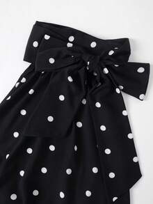 EARO Fashion Plus Size Black Polka Dot Camisole, Regular Length Non-Stretch, Stylish Design Versatile Elegant Casual - Black - View 4