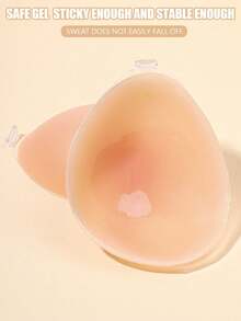 Thickened Silicone Push-Up Invisible Bra Pads, Thickened Cup Design For Small Breasts To Easily Enhance Size, High-Adhesion Silicone Fits Skin Firmly Without Slipping, Seamless And Skin-Friendly To Prevent Exposure And Nipple Show, Soft Breathable And Washable For Repeated Use, Suitable For Wedding Dresses, Evening Gowns, Strapless Backless Outfits, Swimwear, Daily Dating And Vacation Invisible Breast Pads - Apricot - View 4