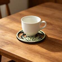 1pc Tropical Plant Themed Hollow Round Coaster, Suitable For Nordic, Pastoral Or Tropical Style Home Decor, As Tabletop Decoration For Cafes And Tea Rooms - Multicolor - View 9