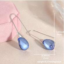 Minimalist Fashionable Multi-Color Water Drop Pendant Earrings, Exquisite Elegant Jewelry Accessories For Women, Holiday Gift - Grey - View 4